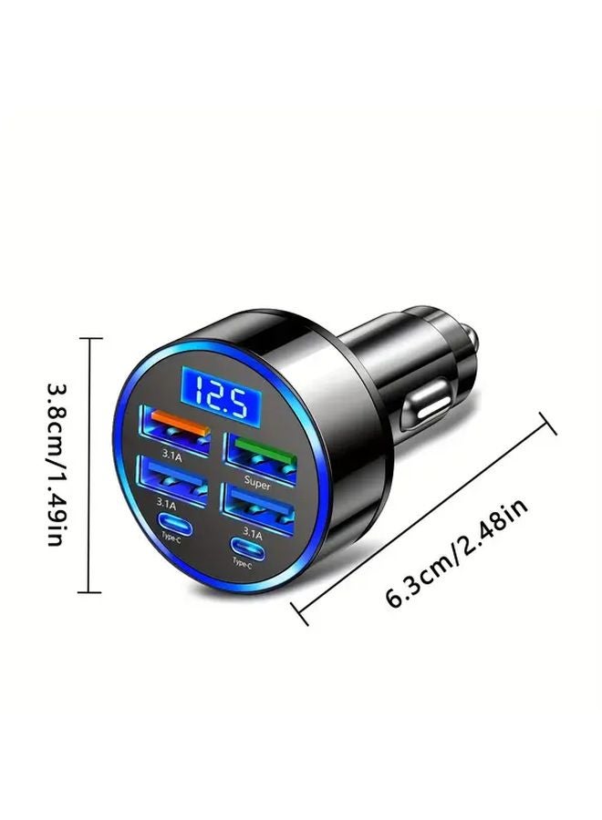 Ouyaaqii 6 منفذ شاحن السيارة 4 USB 2 PD شحن سريع QC3 0 فضي - Image 2